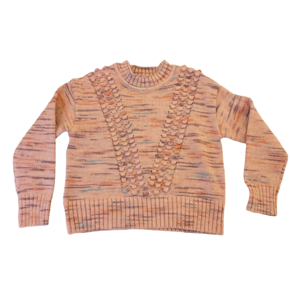 Talbot's Pink Sweater Bobble Knit Women's Medium Cottagecore Grandma‎ Kidcore